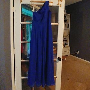 David's Bridal one shoulder bridesmaid dress